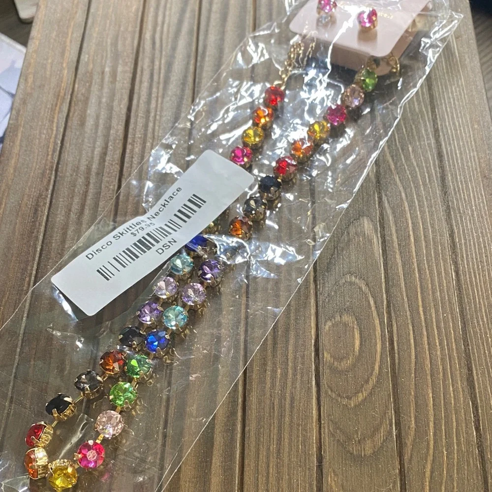 Treasure Jewels Multicolor Crystal Necklace and Earrings Set NWT - Picture 5 of 13